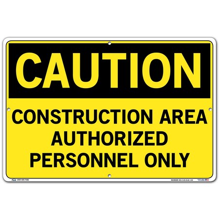 Vestil Aluminum Composite Sign, 12-1/2" H, 18-1/2" WW, Rectangle, English, SI-C-65-D-AC-130 SI-C-65-D-AC-130